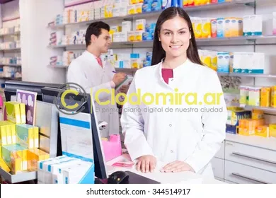 cheerful-pharmacist-standing-pay-desk-260nw-344514917